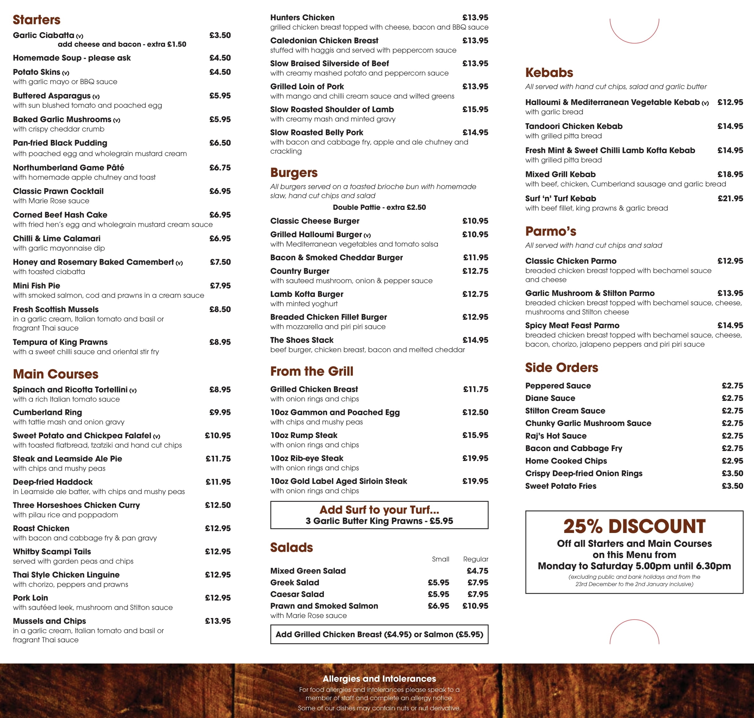 Our Menus